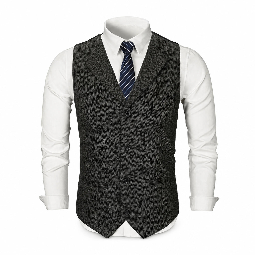 Gilet de costume slim à revers vintage - image principale
