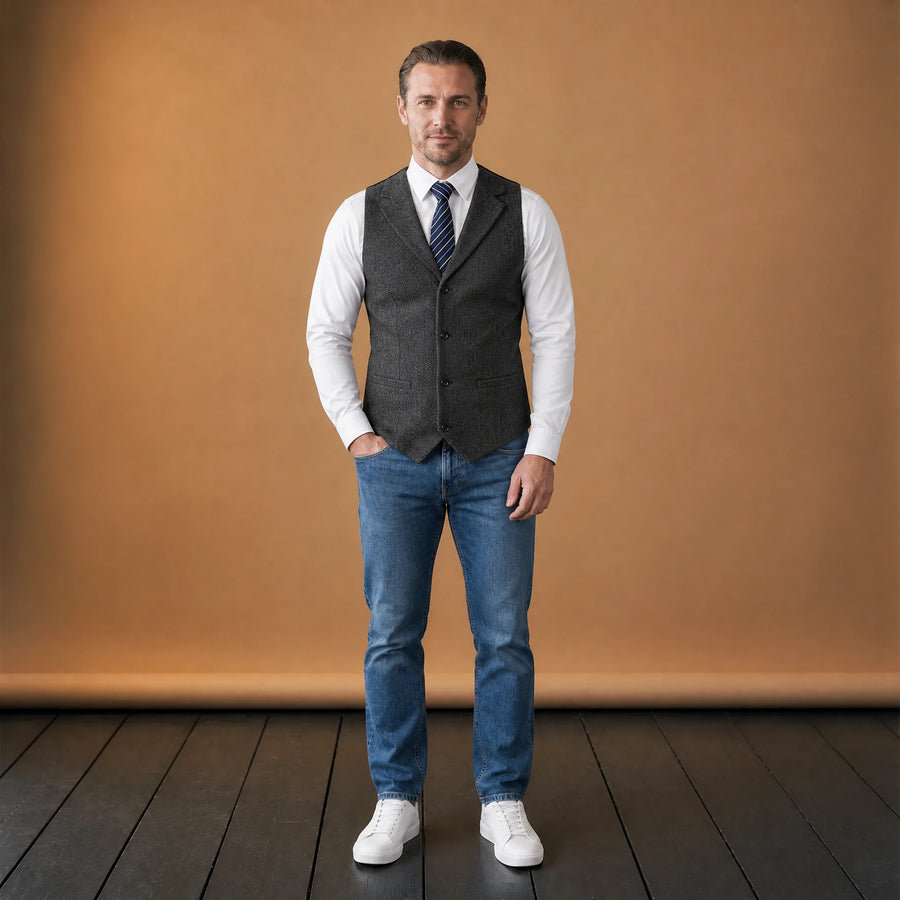 Gilet de costume slim à revers vintage - VETEMENT Studio HOMME