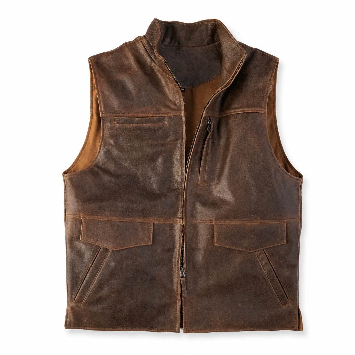Gilet en Cuir Vintage pour Homme - image principale