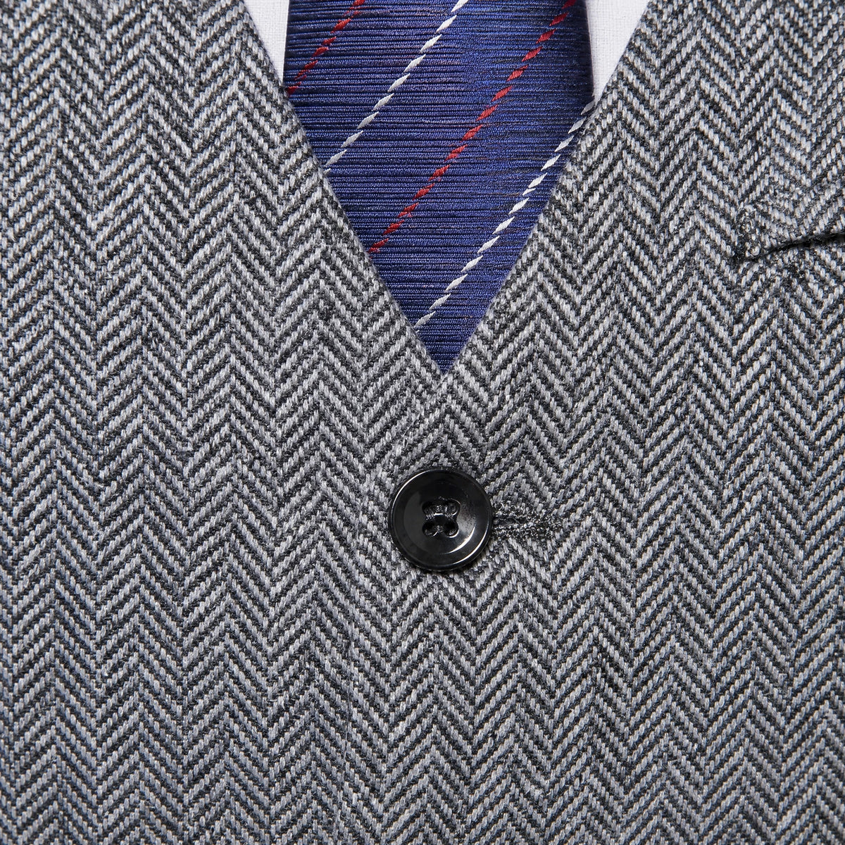Gilet Gris Homme Vintage - close-up détail matière