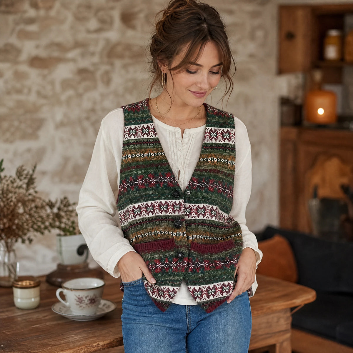 Gilet sans Manche Vintage Femme - Utilisation GLOBALE