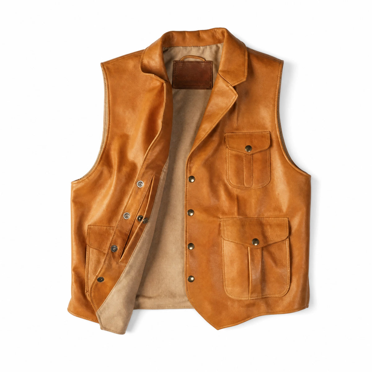 Gilet Tendance en Cuir Vintage Mode Homme - image principale