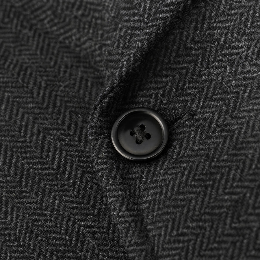 Gilet Vintage noir - close-up détail matière