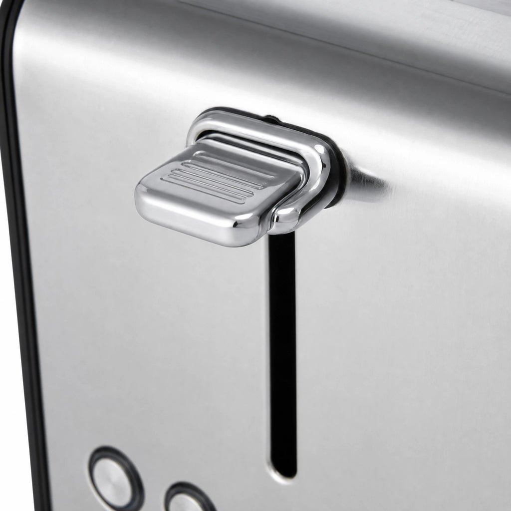 Grille-Pain Vintage Inox Jaune 2 Tranches - close-up détail matière