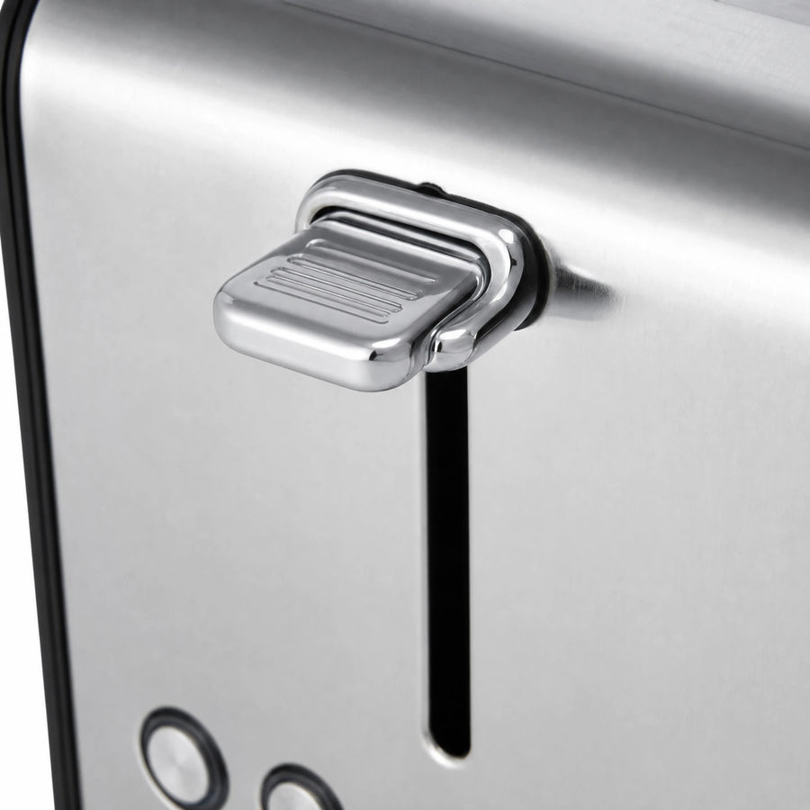 Grille-Pain Vintage Inox Jaune 2 Tranches - close-up détail matière