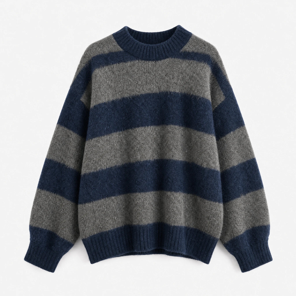 Gros Pull en Laine Femme Vintage - Bleu / Unique