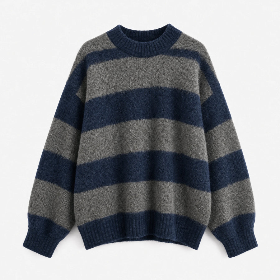 Gros Pull en Laine Femme Vintage - Bleu / Unique