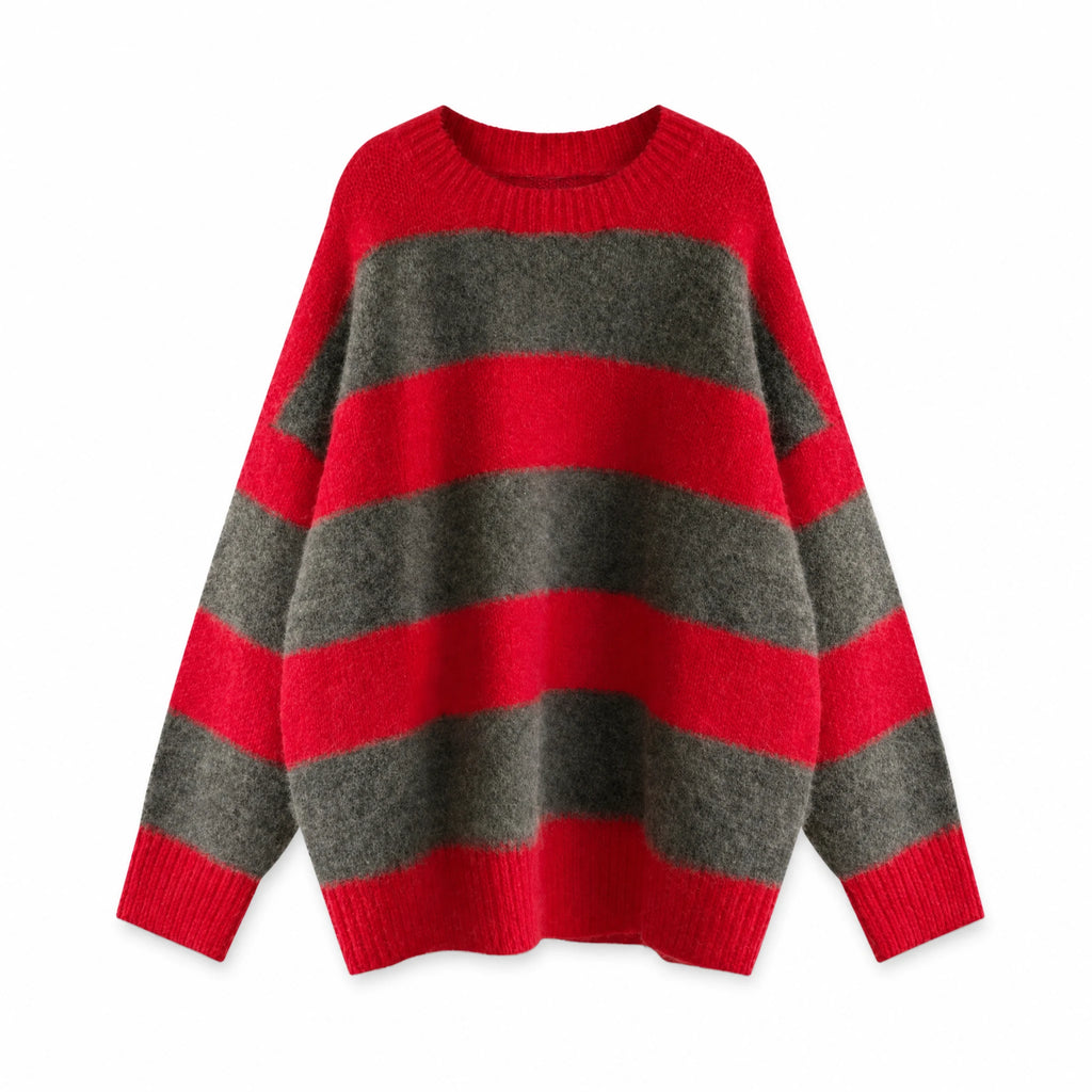 Gros Pull rayure en Laine Femme Année 80 - image principale
