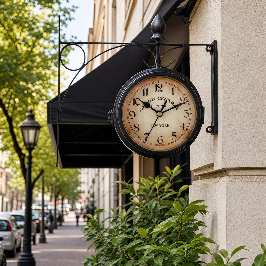 Horloge de Gare Murale Double Face Style Vintage - Utilisation GLOBALE