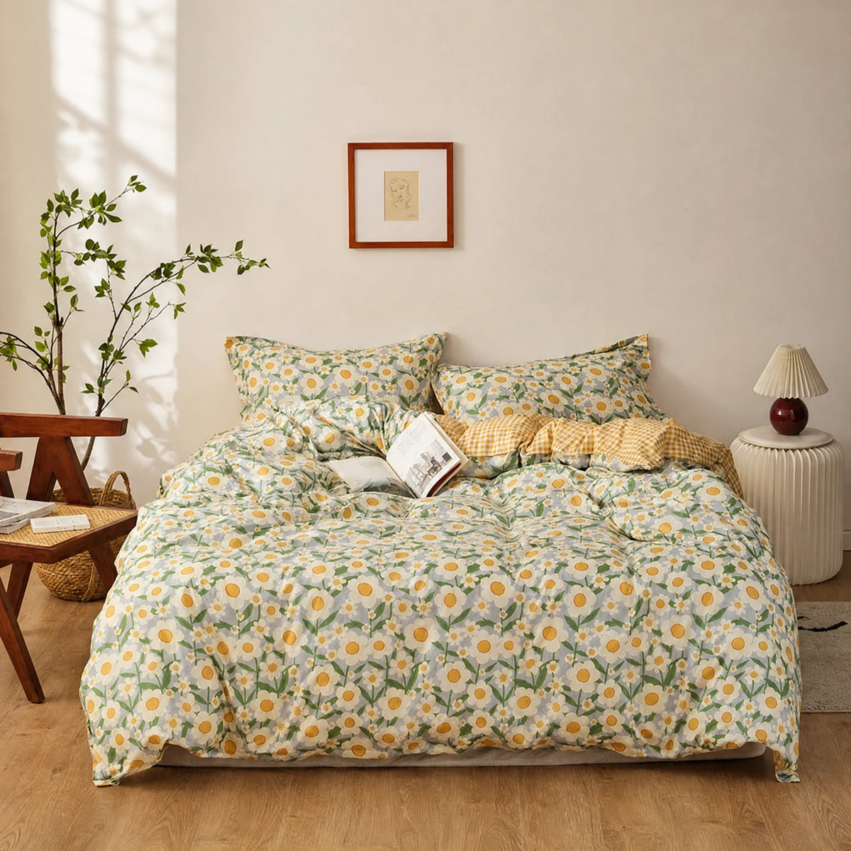 Housse de Couette Fleurie Motif Marguerites Vintage - OBJETS VARIES