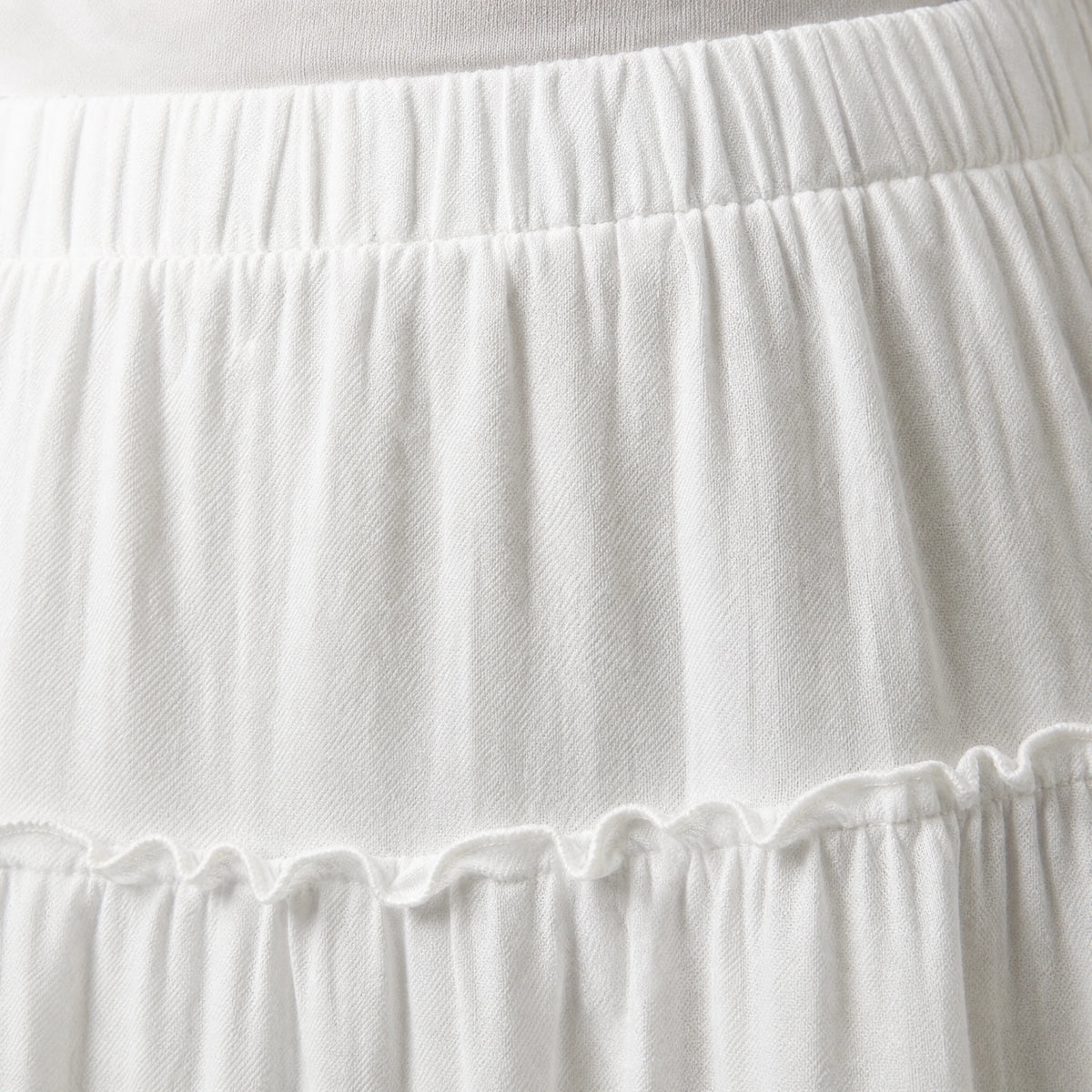 Jupe Longue Blanche Style Boheme - close-up détail matière