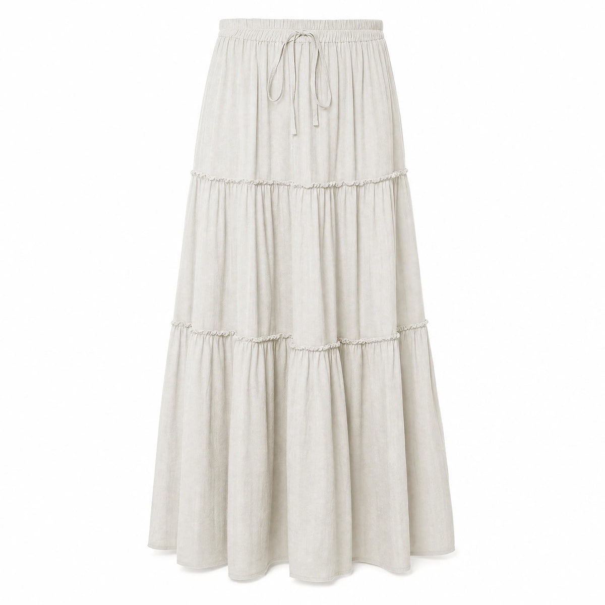 Jupe Longue Blanche Vintage Boheme Chic - image principale