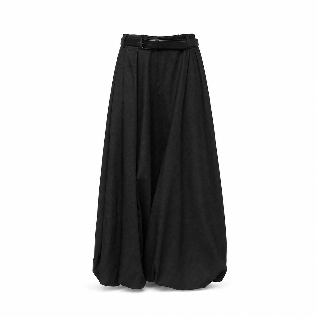 Jupe Longue Noire Coton Vintage - image principale