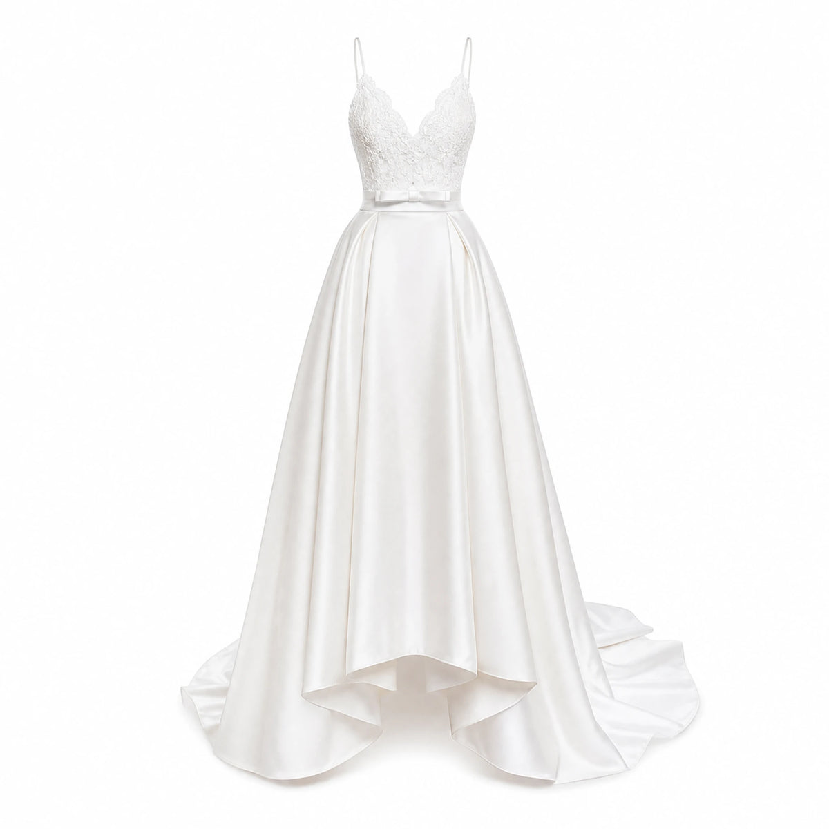 Jupe Longue Vintage Satin Blanche - image principale