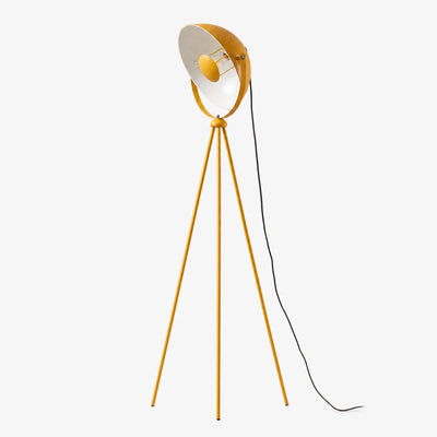 Lampadaire trépied vintage orientable jaune et blanc - image principale