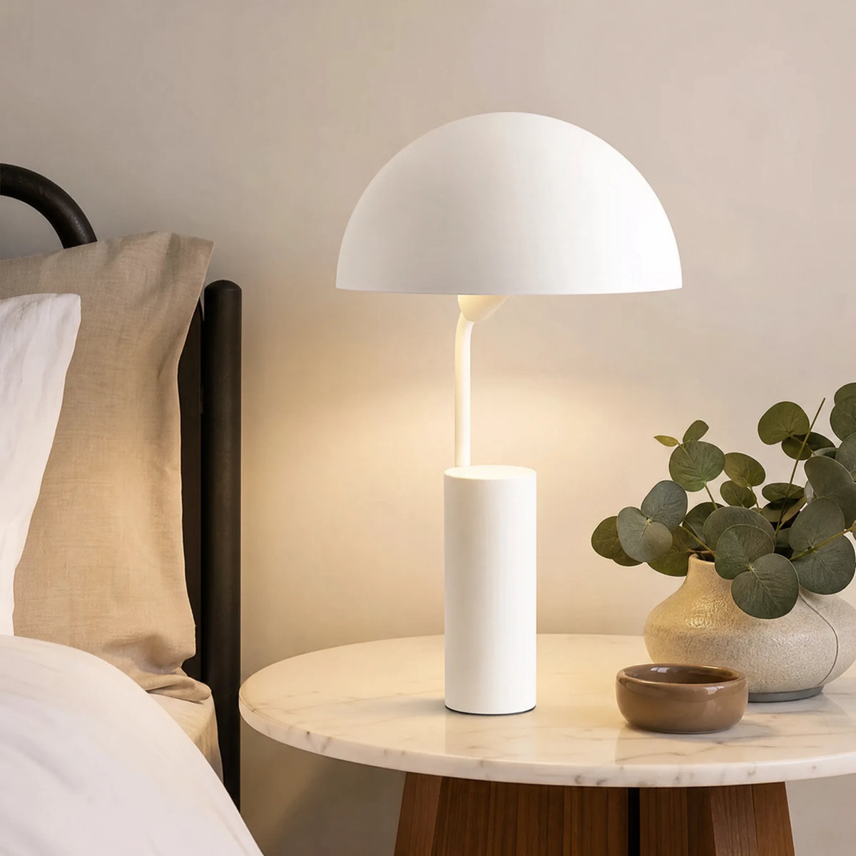 Lampe Champignon Vintage à Poser Blanche ou Noire - OBJETS VARIES