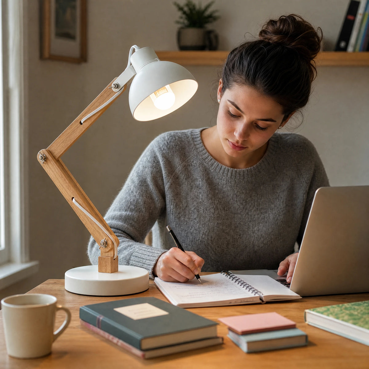 Lampe de Bureau Articulée Bois et Métal - Utilisation GLOBALE