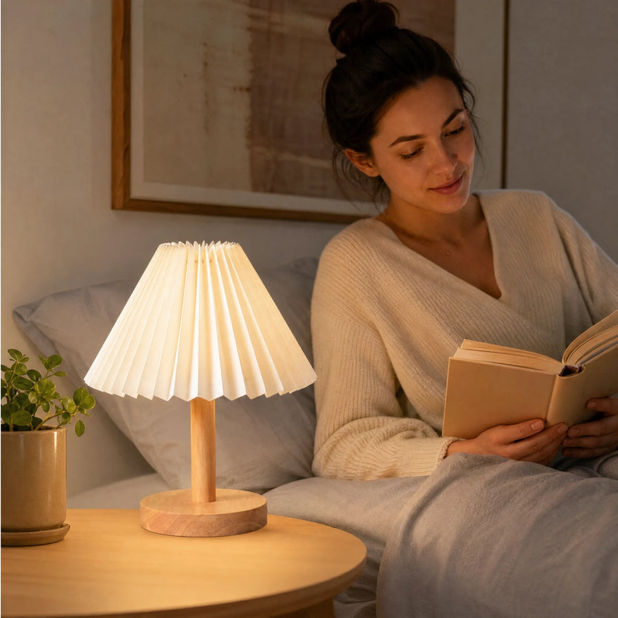 Lampe de Chevet Pliable à Abat-Jour en Éventail - Utilisation GLOBALE