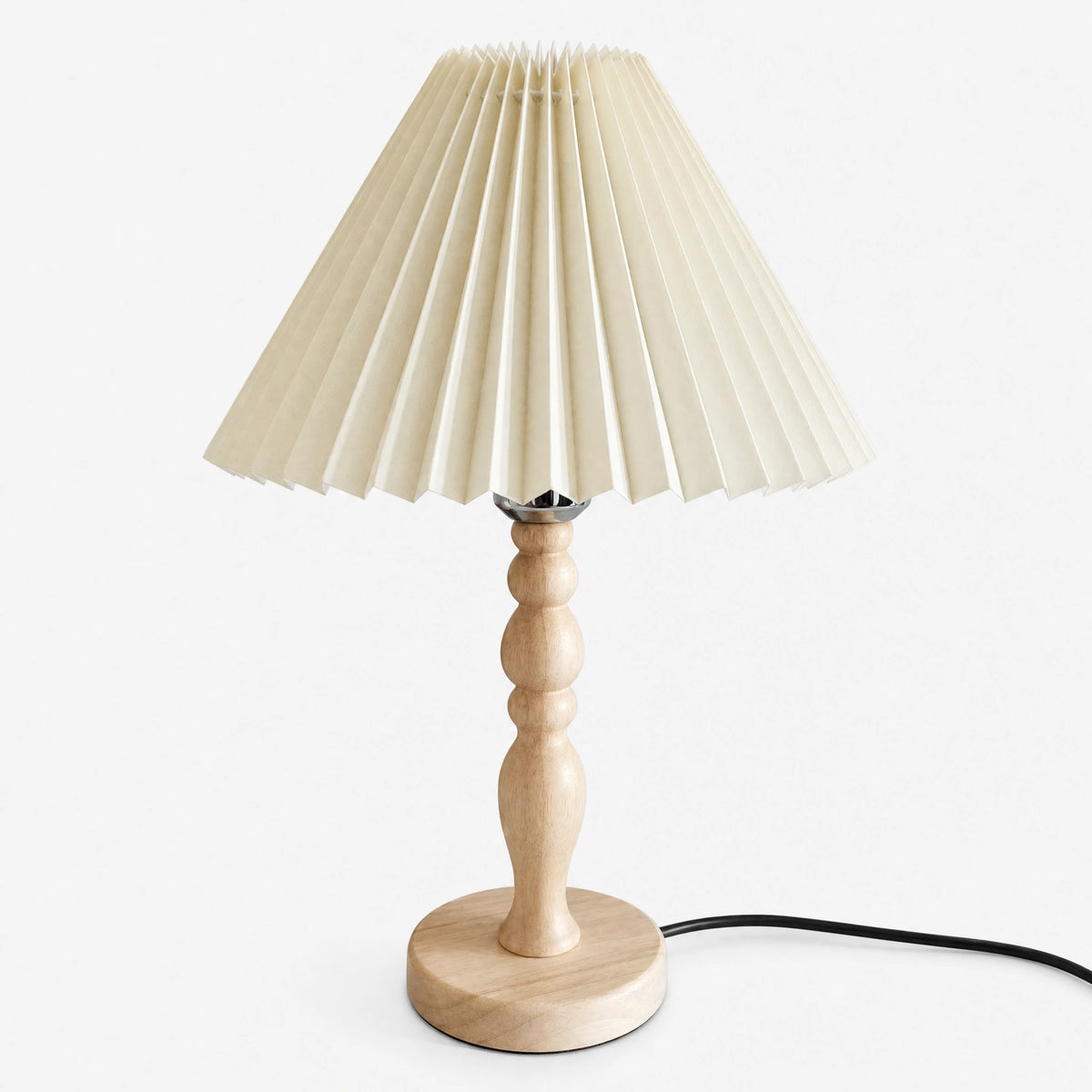 Lampe de Chevet Vintage avec Abat-Jour Plissé - image principale