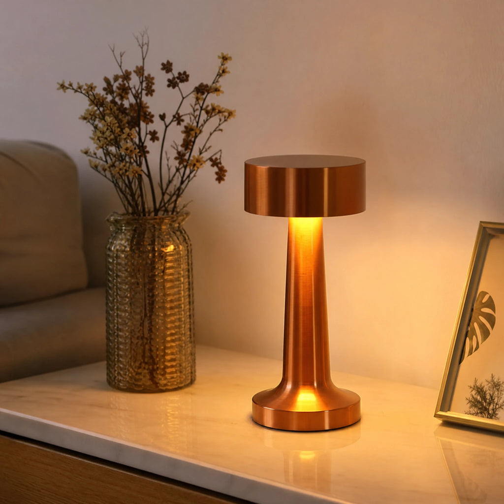 Lampe de table vintage métal champignon lumineux - OBJETS VARIES