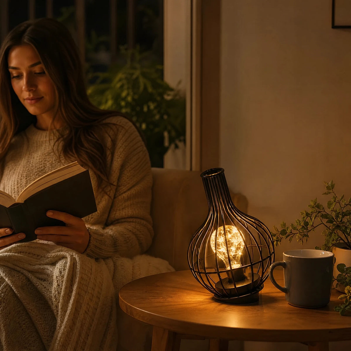 Lampe Décorative Fil de Fer Design Verre à Vin et Bouteille - Utilisation GLOBALE