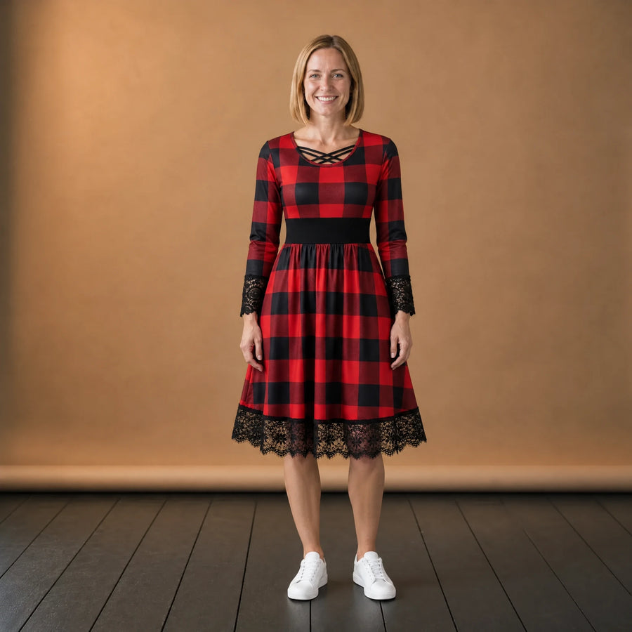Longue Robe à Carreaux Année 80 - VETEMENT Studio FEMME