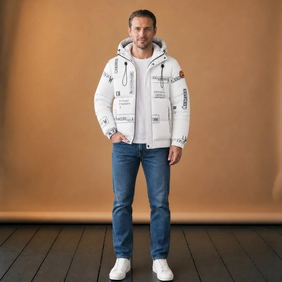 Manteau matelassé à capuche à imprimé lettre vintage - VETEMENT Studio HOMME