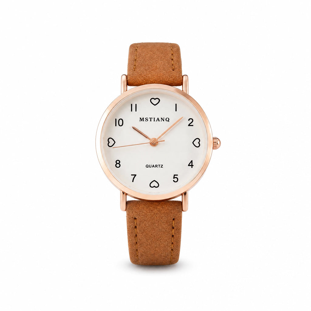 Montre Bracelet Cuir Femme Vintage - image principale