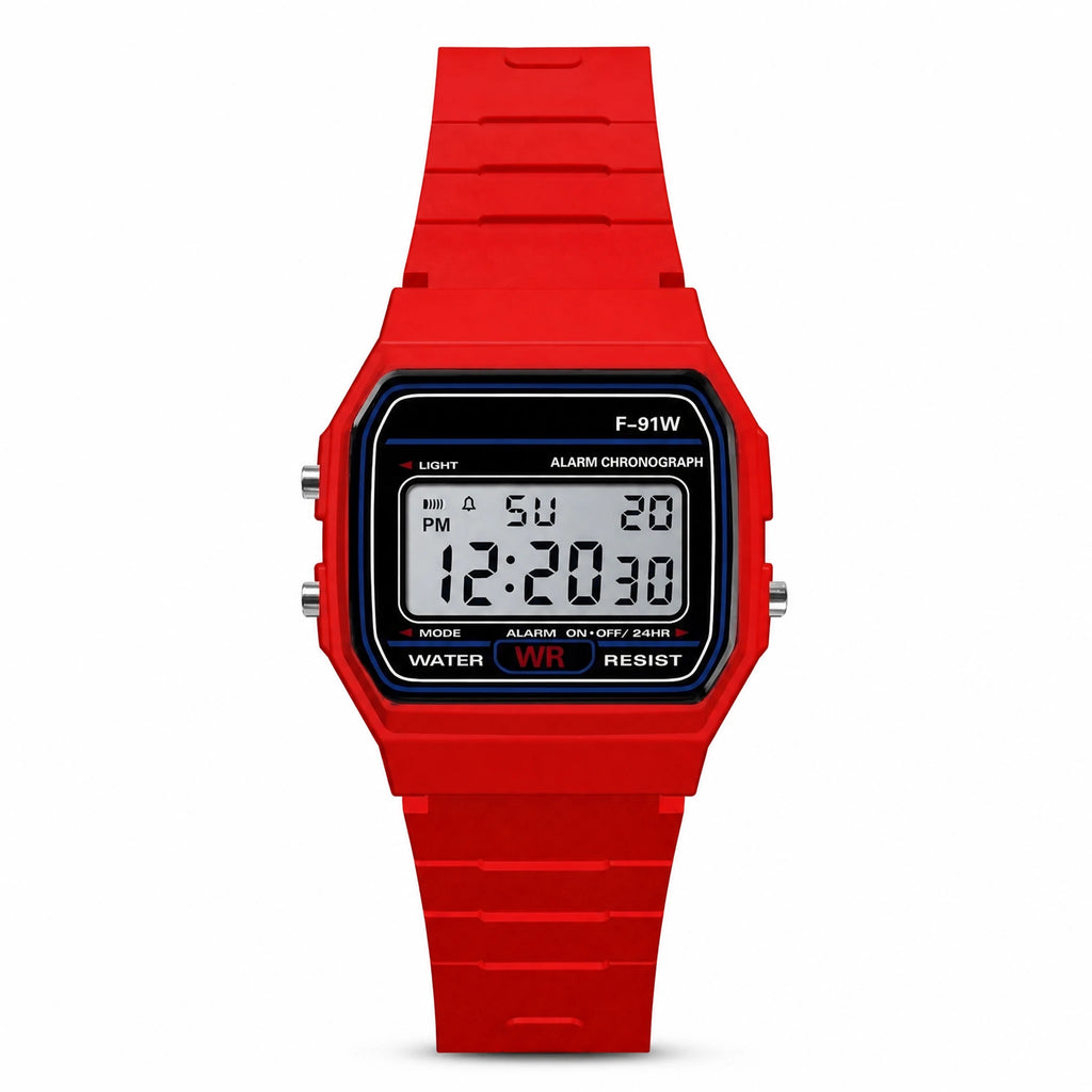 Montre Digitale Vintage LED Rouge Rétro - image principale