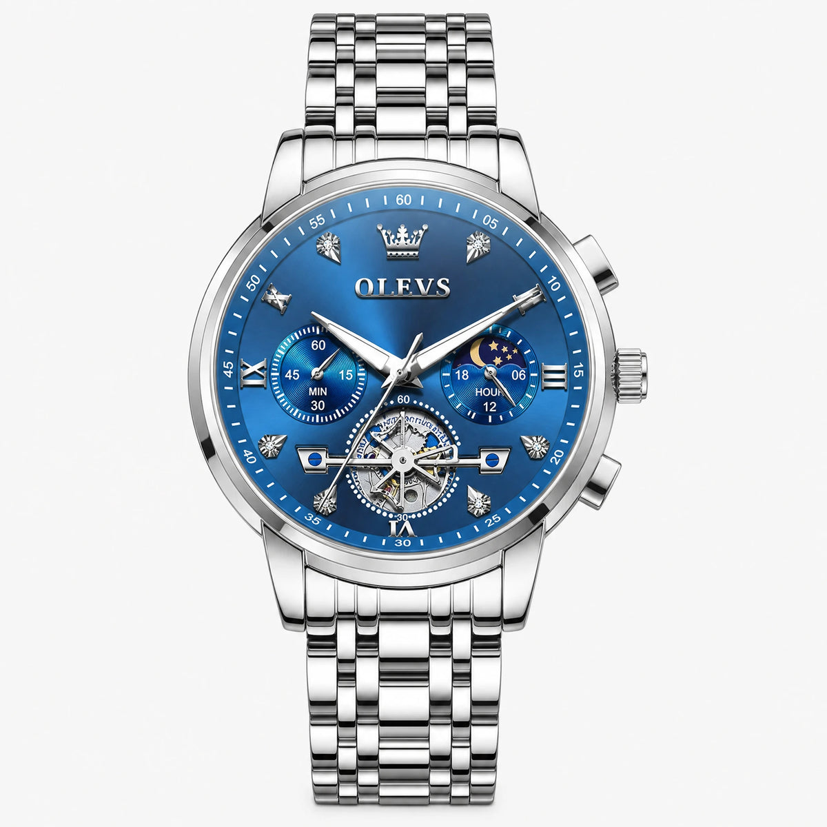 Montre Vintage Tendance - Argent Bleu