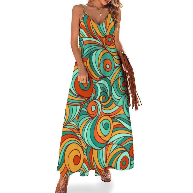Robe longue disco a motifs psychedeliques Imagen