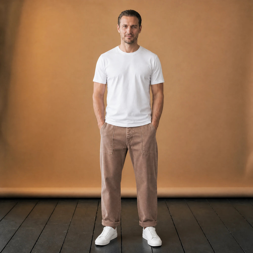 Pantalon cargo vintage de couleur unie pour hommes - VETEMENT Studio HOMME