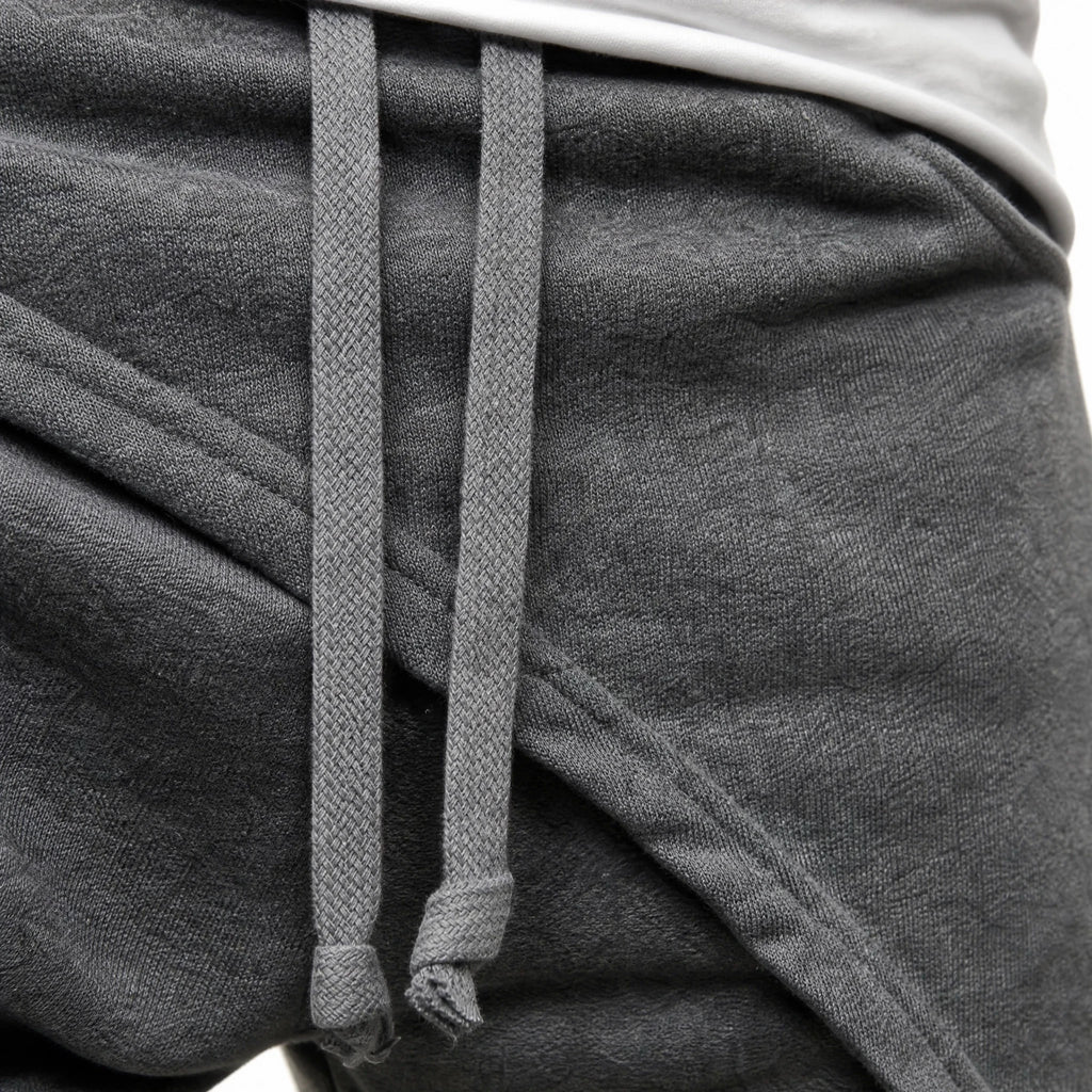Pantalon décontracté à coutures superposées vintage - close-up détail matière