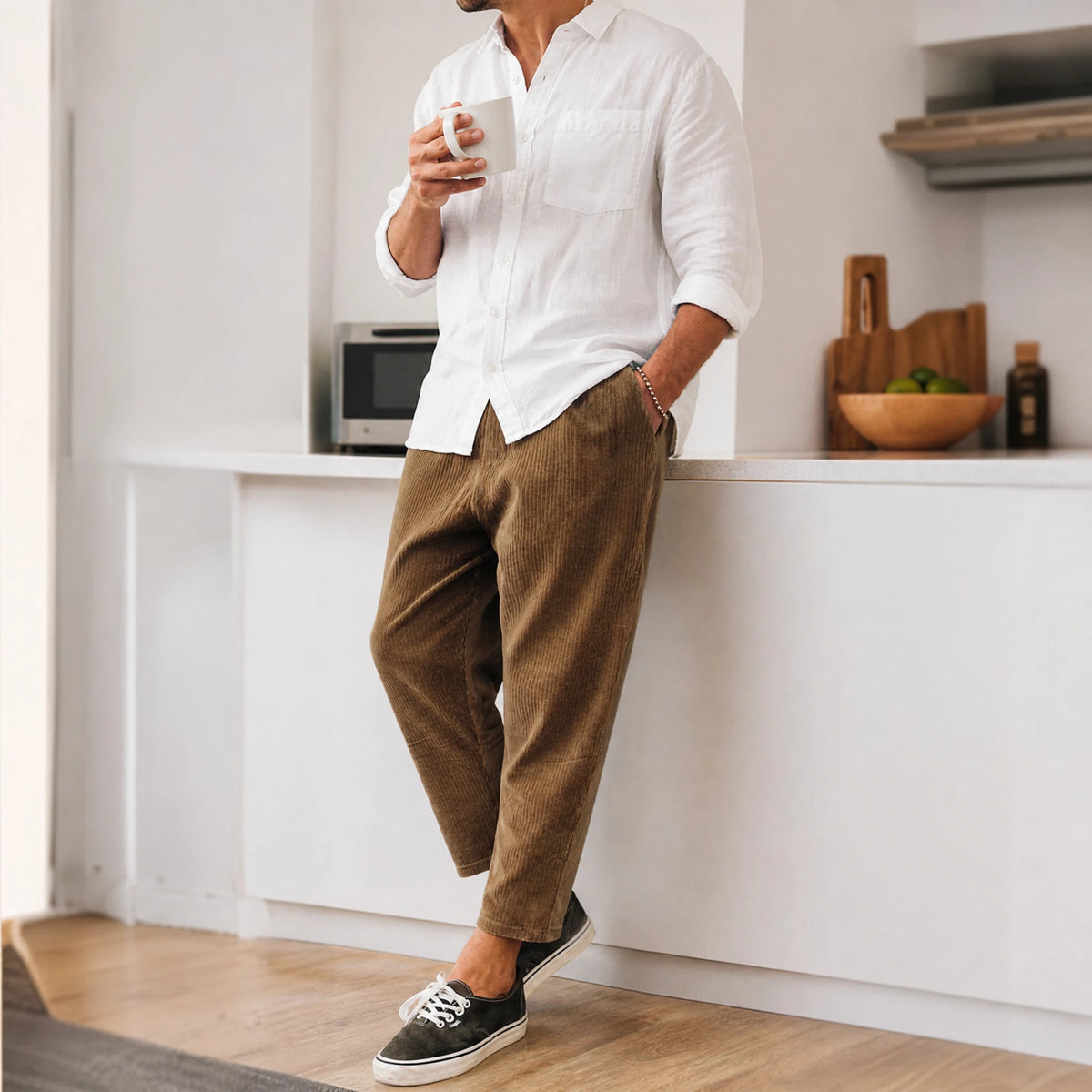 Pantalon droit ample en velours côtelé vintage - Utilisation GLOBALE