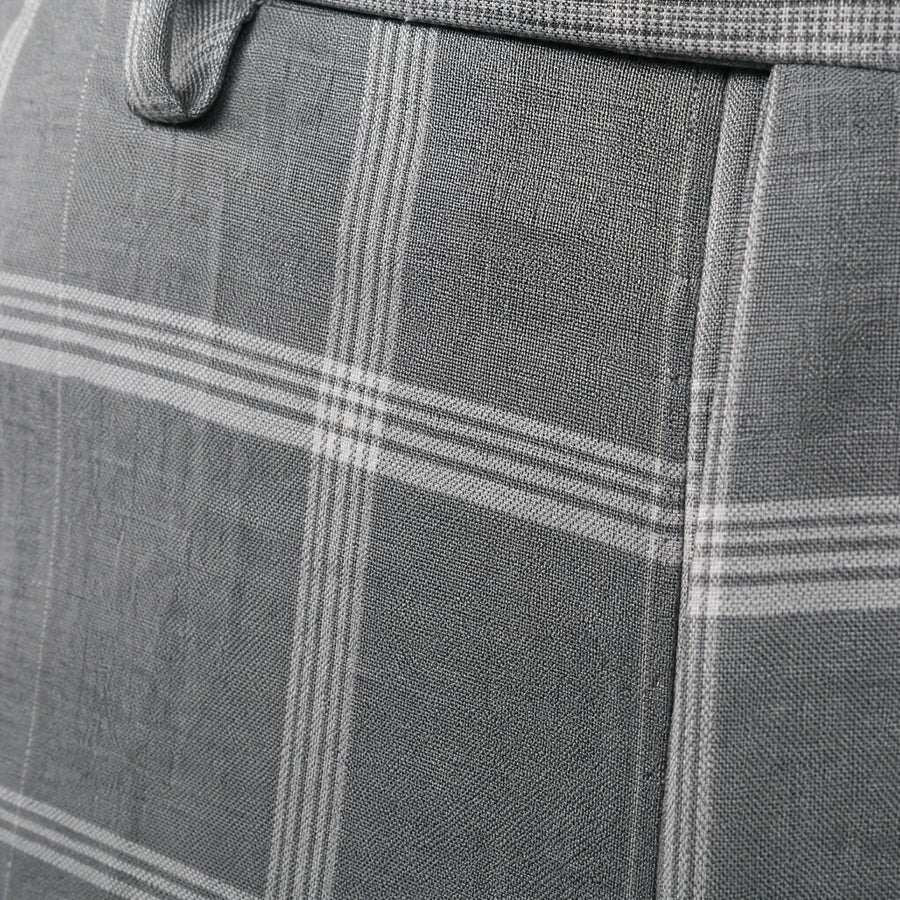 Pantalon vintage à carreaux - close-up détail matière