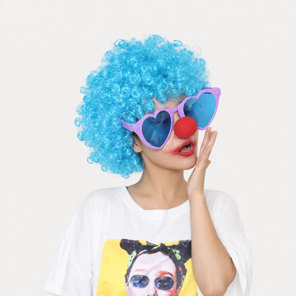 Perruque Afro Couleur Enfant Disco - Bleu