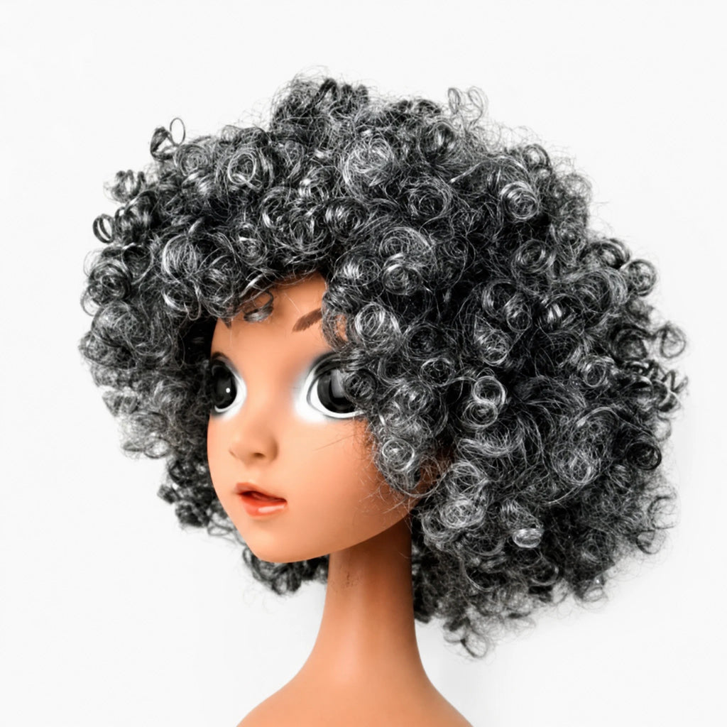 Perruque Afro Couleur Enfant Disco - vieux noir