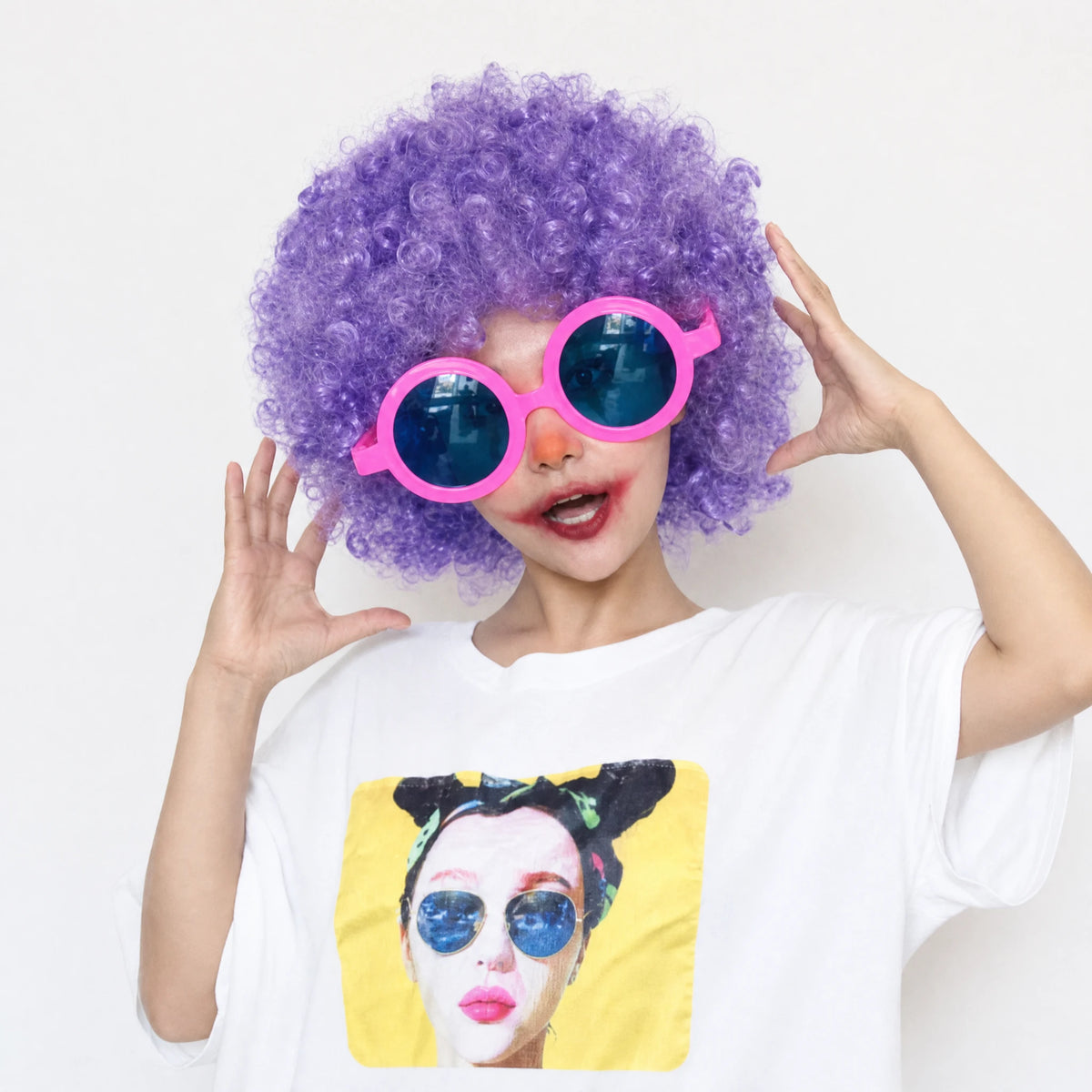 Perruque Afro Couleur Enfant Disco - Violet