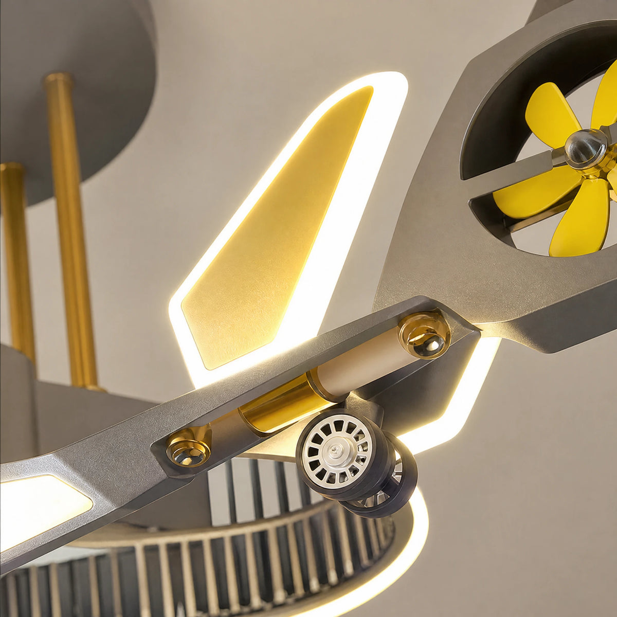 Plafonnier Hélicoptère Enfant avec Éclairage LED Intégré - close-up détail matière