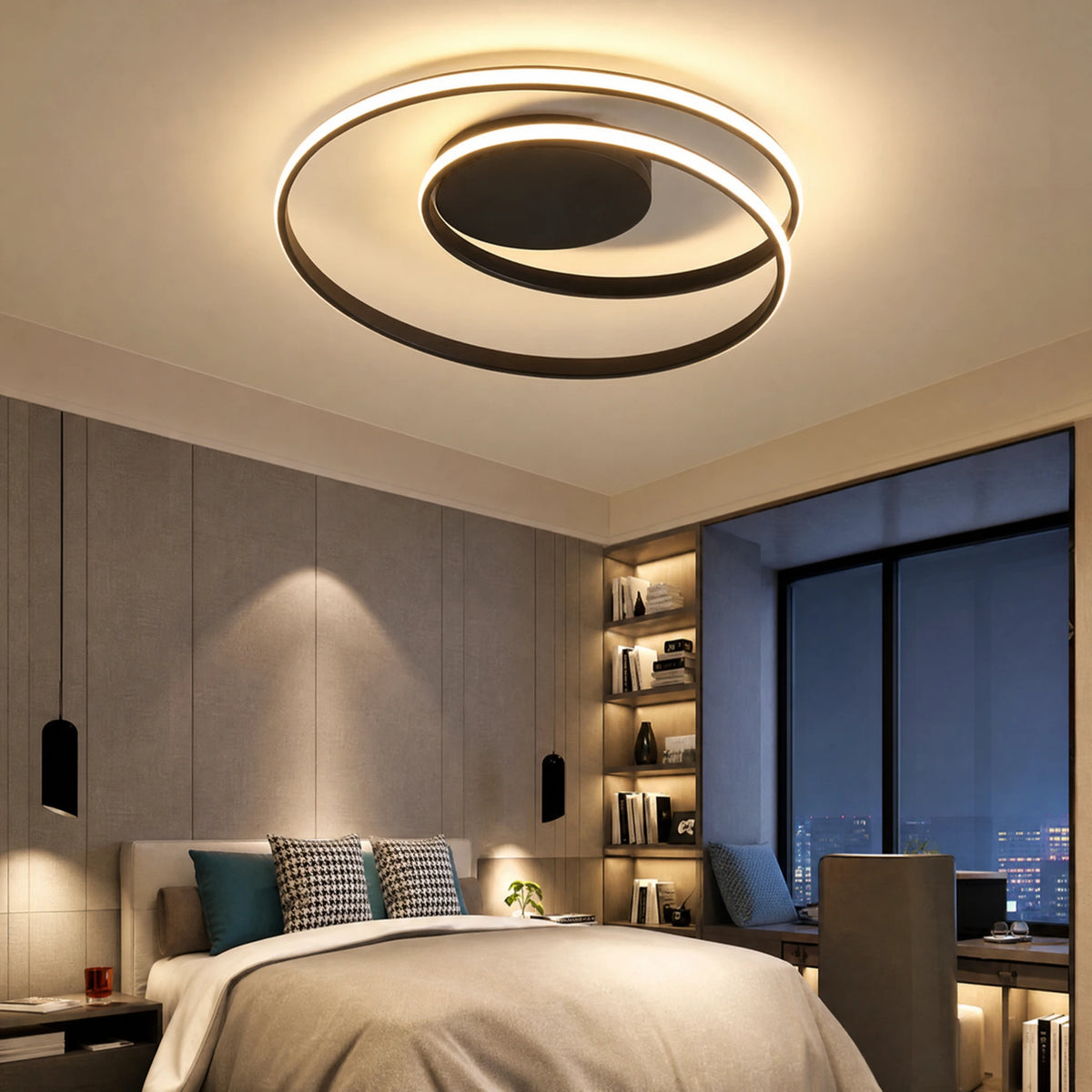 Plafonnier LED Moderne Design Spirale Noir - OBJETS VARIES