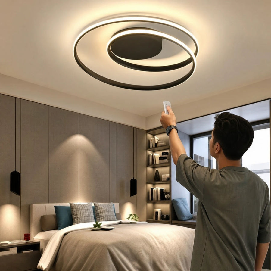 Plafonnier LED Moderne Design Spirale Noir - Utilisation GLOBALE