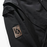 Chaqueta bomber suelta con parche de calavera vintage