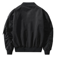 Chaqueta bomber suelta con parche de calavera vintage