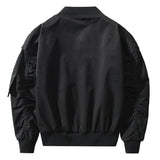 Chaqueta bomber suelta con parche de calavera vintage