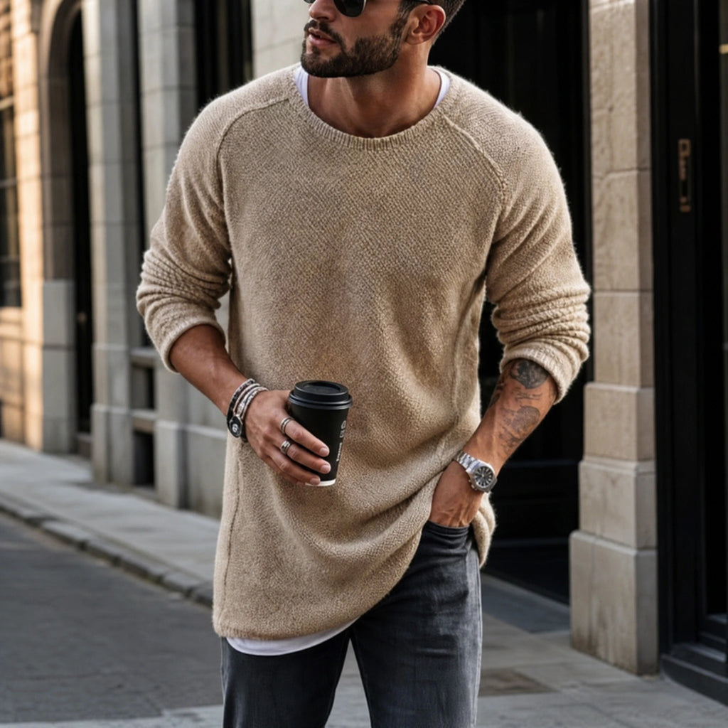 Pull style rétro en tricot à col rond - Utilisation GLOBALE