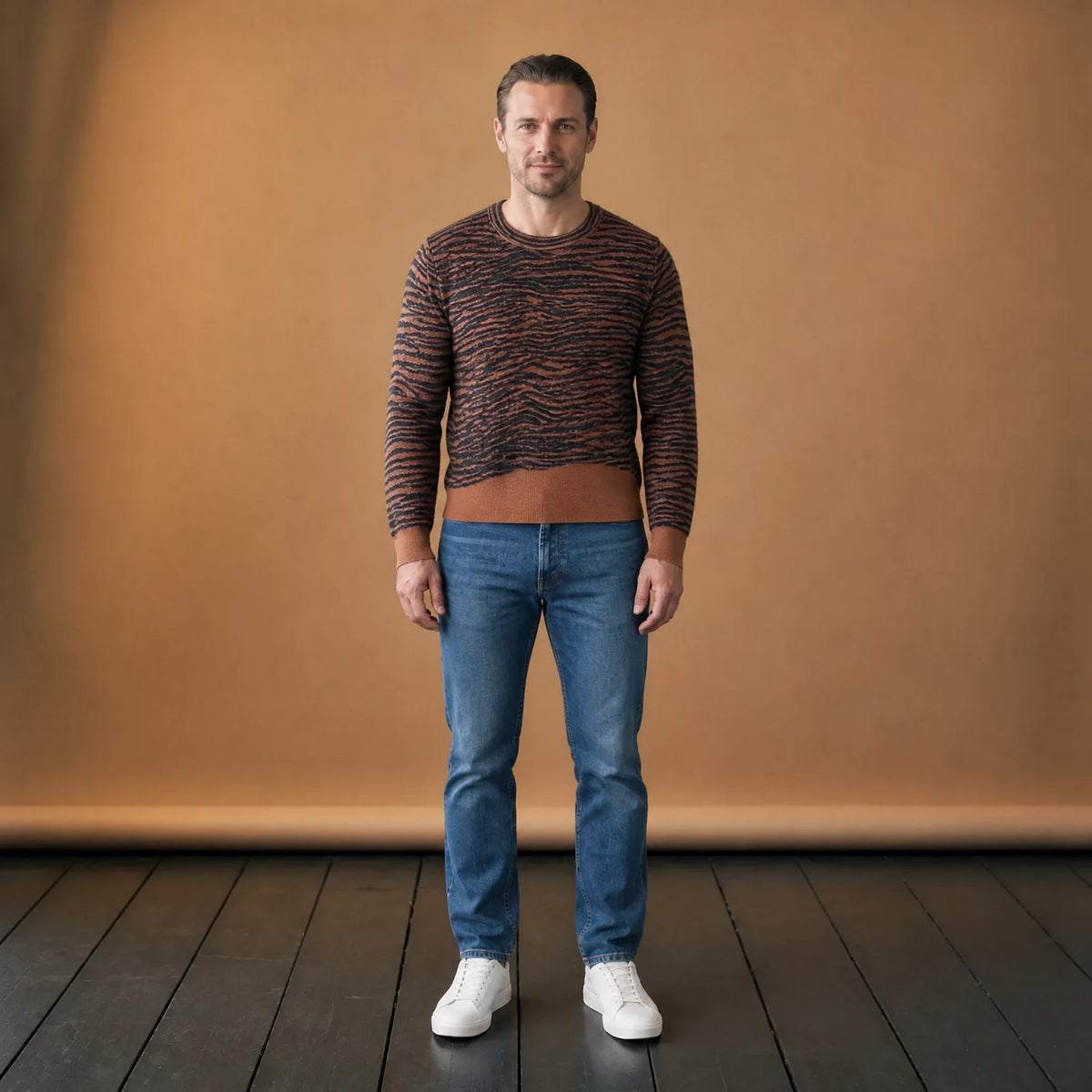 Pull Vintage Femme Motif Zébré Années 80 - VETEMENT Studio HOMME