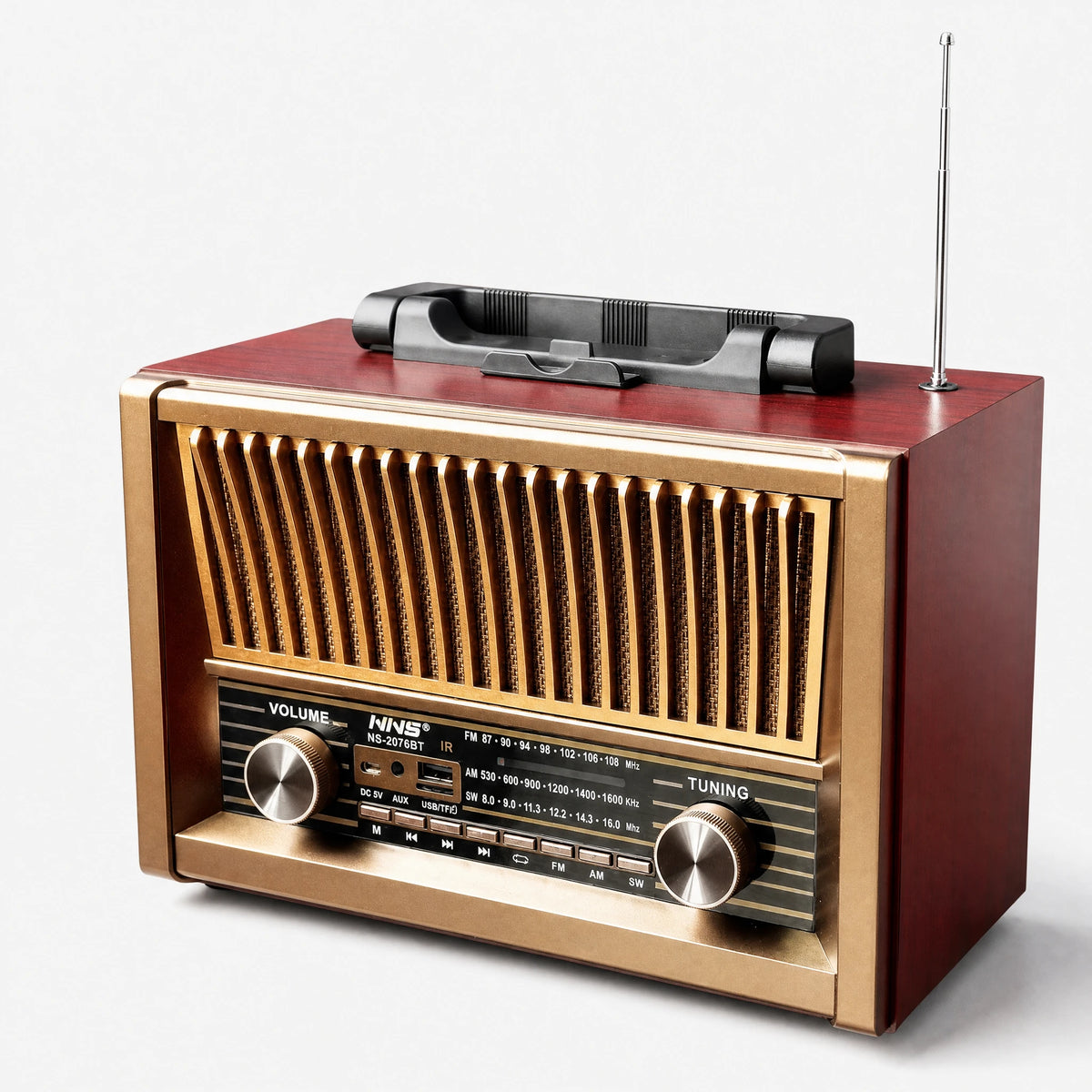 Radio Vintage à Design Rétro avec Bluetooth - Rouge