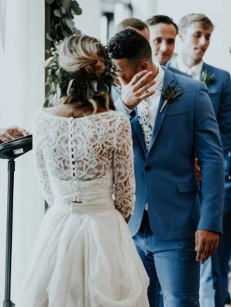 Vestido de novia vintage de dos piezas