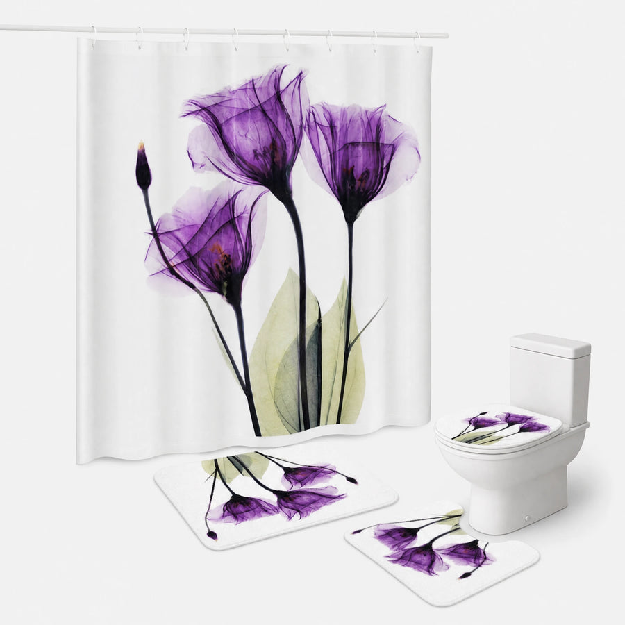 Rideau de Douche Motif Floral Vintage à Effet Aquarelle - A / 180x180cm … (4 tailles)