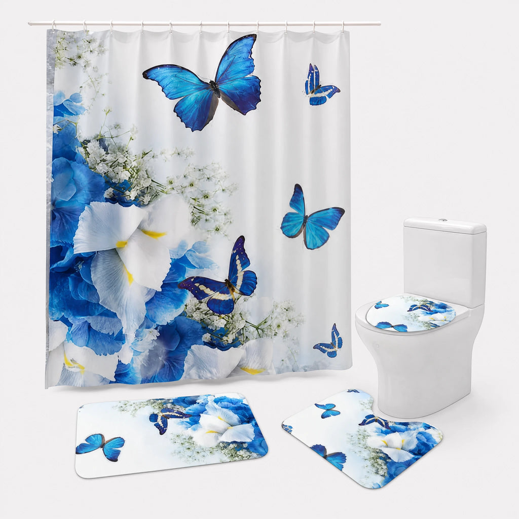 Rideau de Douche Motif Floral Vintage à Effet Aquarelle - C / 180x180cm … (4 tailles)